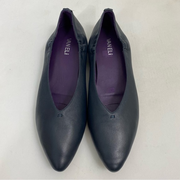 VANELI Blue Leather Ballet Flat Slip On Women Shoes 10 M Casual Dress - Picture 10 of 12